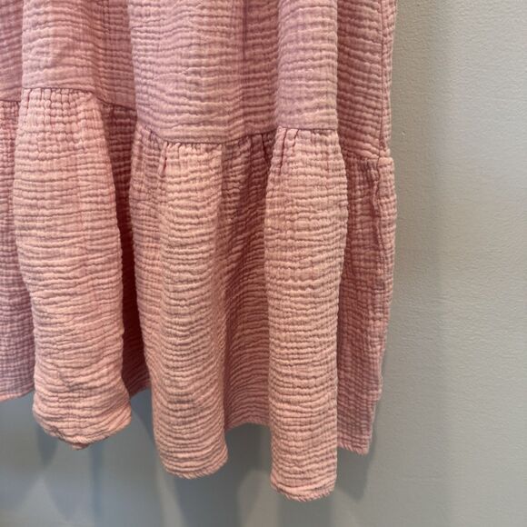 Petite Plume Celeste Nightdress 100% Cotton Pink Tiered Sleeveless Women Small - Picture 8 of 11